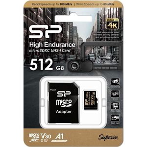 Silicon Power - Microsdxc High Endurance - Geheugenkaart - Zwart - 512GB