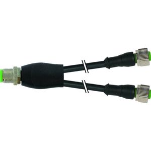 Murr Elektronik M12 Y- naar M12 Bu. 0° PUR-JB 5x0,34 UL,CSA+tow. 1m, Kabels + Stekkers, Zwart