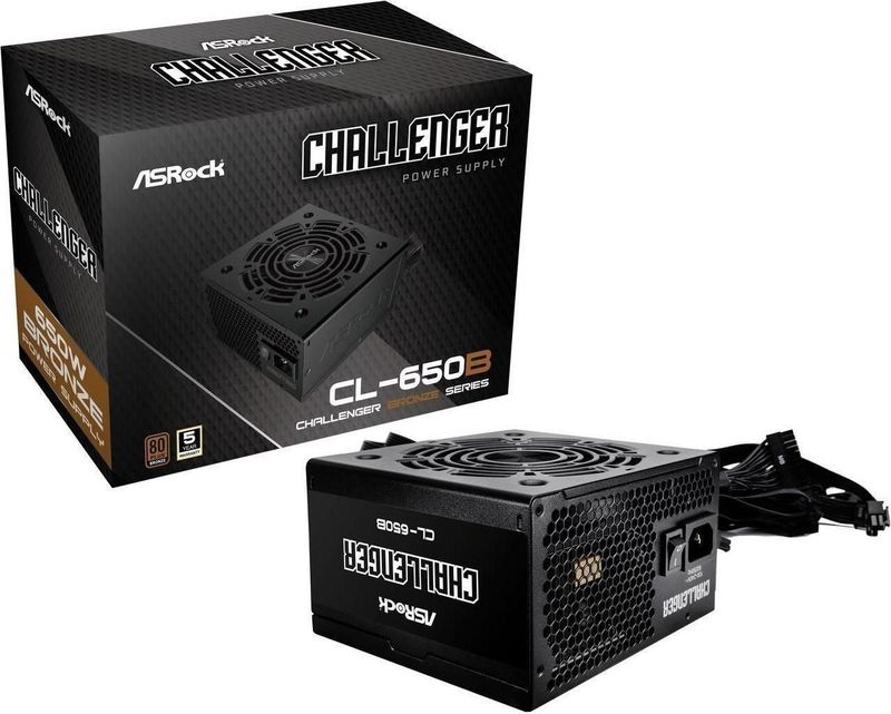 AsRock - Challenger - PC Voeding - Zwart - 650W - 80 Plus Bronze