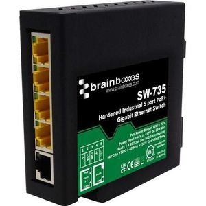Brainboxes Geharde industriële 5-poorts (5 ports), Netwerkschakelaar