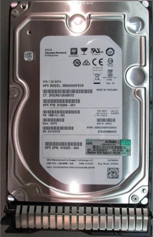 Hewlett Packard Enterprise - DRV HDD 8TB 7.2K LFF - Harde Schijf - 8 Terabyte - 3.5 Inch
