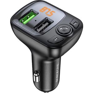 Borofone, Autostereo accessoires, BC41 Bluetooth MP3 Speler / FM Golf Modulator (Headset, Micro SD, QC3.0 USB-A, USB-A 5V / 1A)