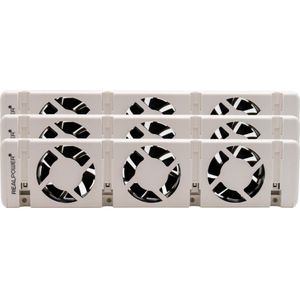RealPower Heizungslüfter HL-3,3er Set mit 3 Ventilatoren (3 x), PC ventilator, Wit