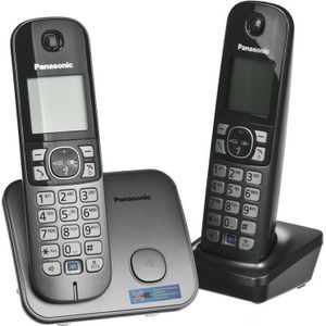 Panasonic KX-TG6812 Digitale draadloze telefoon met twee handsets (Grijs), Telefoon, Grijs