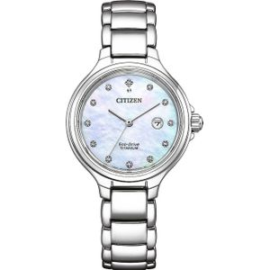 Citizen, Horloge, Lady Eco-Drive Super Titanium EW2680-84D, Zilver, (Analoog horloge, 31 mm)