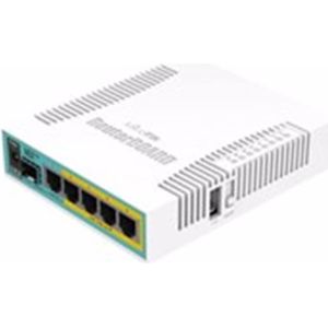 MikroTik RB960PGS: HEX PoE 5-poorts router 5x 1000Mbps, Router, Wit
