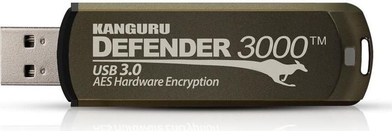 Kanguru - Defender 3000 - USB-Stick - Zwart - 32 GB - Hardware Encryptie - USB 3.0 - FIPS 140-2 Niveau 3