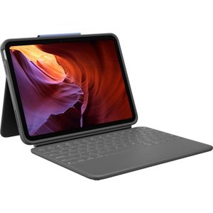 Logitech ROBUUSTE FOLIO VOOR IPAD-10E GENERATIE (UK, iPad 2022 (10e generatie)), Tablet toetsenbord, Grijs