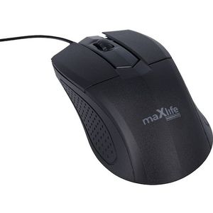 Maxlife Home Office MXHM-01 optische muis 1000 DPI 1,2 m zwart (Bedraad), Muis, Zwart