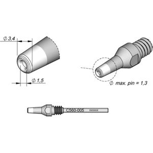 JBC - DR560 - Ontlötpunten - Ø 1,5 mm - Geschikt voor Pincleaning