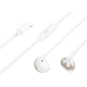Hoco Wired headphones M115 Sagacious universal earphones with microphone iP White, Koptelefoon, Wit