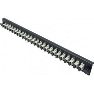 Dexlan 19" 1U glasvezel voorpaneel voorgemonteerd 24x SC UPC MM Duplex, Server accessoires, Grijs, Zwart