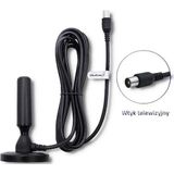 Qoltec - DVB-T2 Antenne - Staafantenne - Zwart - ABS - 12 dB