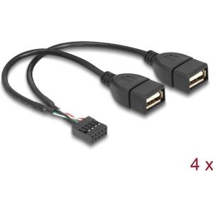 Delock 8 Port USB 2.0 Hub (USB-B, 8 ports), Docking station + USB-hub, Zwart