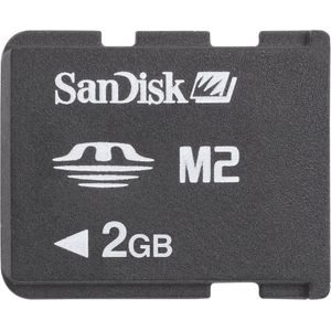 SANDISK Memory Stick Micro M2 2GB, incl. MS Pro D (2 GB, Micro M2 USB-sleutel), Geheugenkaart, Zwart