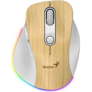 Genius Ergo 9000S Pro Wireless Bluetooth Mauskiefernholz (Draadloze), Muis, Bruin