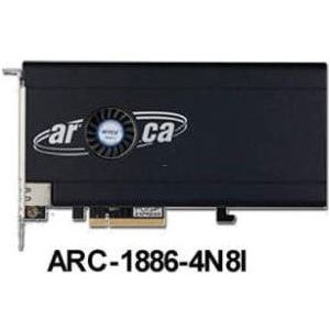 Areca Raid-controller ARC-1886-4N8I 4x M.2 en 8-poorts Tri Mode 1x SFF 8654 PCIe 4.0 x8 FH, Storage controller