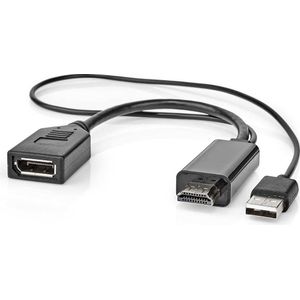 HDMI-Adapter - HDMI Connector - DisplayPort Male - Vernikkeld - Recht - PVC - Zwart - 1 Stuks - Envelop