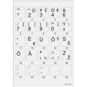 Minipicto Toetsenbordsticker KB-EU-01GRY, grijs/zwart, Geheugenkaartlezer, Grijs