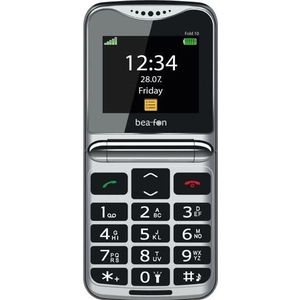 Bea-Fon Fold 10 schwarz-silber (2G), Sleutel mobiele telefoon, Zwart