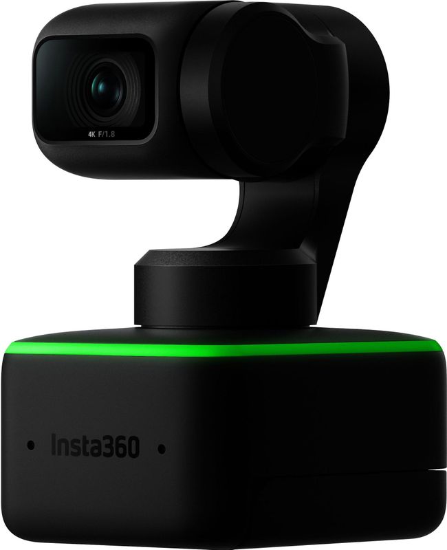Insta360 - Link - PTZ Webcam - Zwart - 4K-resolutie, KI-tracking, Gebarenbediening, Ruisonderdrukking