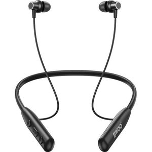 Bwoo Stereo Sound Quality BT5.3 Neckband Earphone BW870 black (ANC, Draadloze), Koptelefoon, Zwart
