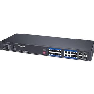 Vivotek AW-FGT-180P-250 Switch unman. 18-Port, PoE (18 Havens), Netwerkschakelaar, Zwart