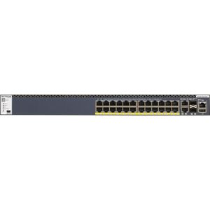 Netgear GSM4328PA: 24Port PoE+ Switch, 4x10G (28 ports), Netwerkschakelaar, Zwart
