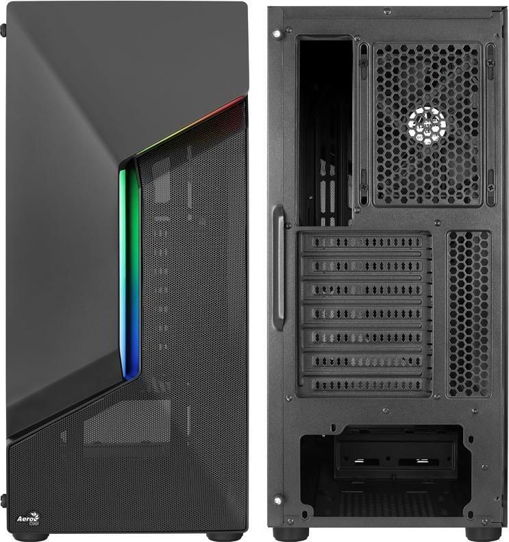 AEROCOOL - SCAPEBKV1 - Gaming-behuizing - Zwart - Gehard Glas - Front RGB LED