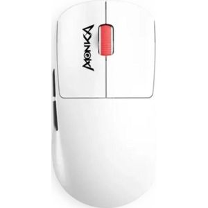 MONKA - PRIME G997W - Draadloze Gaming Muis - Wit - 26.000 DPI - Lichtgewicht