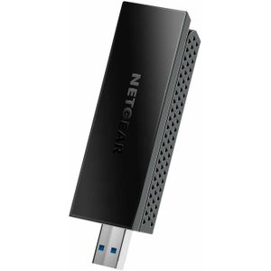 Netgear 1PT AX1800 USB 3.0 adapter (USB 3.0, USB-A), Netwerkadapter, Zwart