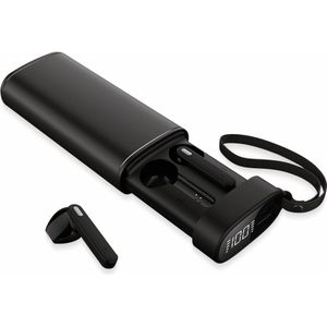 NABO T POWER True draadloze hoofdtelefoon Powerbank Functie 3000 mA (Draadloze), Koptelefoon, Zwart