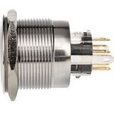 DimasTech - Vandalisme Schakelaar/Knop - Zilver - 25mm - RGB LED Ring