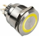 DimasTech - Vandalisme Schakelaar/Knop - Zilver - 25mm - RGB LED Ring