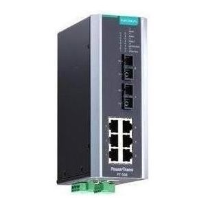 Moxa PT-508-MM-SC-HV - Beheerde IEC 61850-3 DIN rail Ethernet-switch met 6 10100BaseT(X) poorten, Netwerkschakelaar
