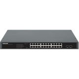 Intellinet - 24-poorts Gigabit PoE+ - Netwerkschakelaar - Zwart - 370W PoE-vermogen, 24 x RJ45, 2 x SFP