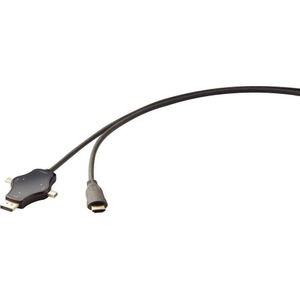 Renkforce 3-in-1 kabel (DP+ Mini DP + USB C naar HDMI) (1.80 m), Videokabel