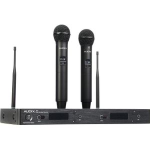Audix AP62OM2 - Draadloos microfoonsysteem, R62 2-kanaals diversity ontvanger, 2x OM2 handheld zenders, Microfoon