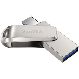 SanDisk Ultra Dual Drive Luxe (256 GB, USB A, USB C), USB-stick, Zilver