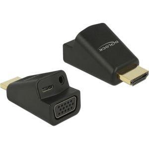 Delock Monitoradapter HDMI-A naar VGA met audio (Contactdoos, VGA, 4.70 cm), Data + Video Adapter, Zwart