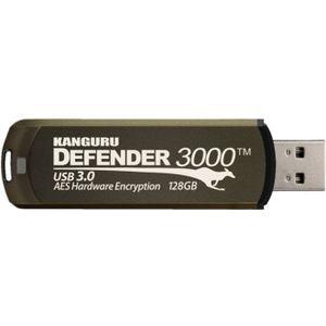 Kanguru Defender 3000 - 32 GB - USB Type-A - 3.2 Gen 1 (3.1 Gen 1) - Pet - 38 g (32 GB, USB A), USB-stick, Bruin