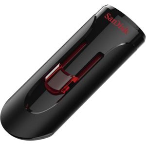 SANDISK Cruzer Glide 3.0 (32 GB, USB-A), USB-stick, Zwart, Rood