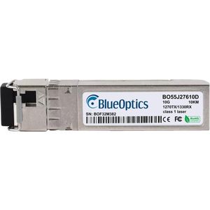BlueOptics Compatibel MikroTik S+23LC10D  BO55J27610D SFP+ Bidi Transceiver, LC-Simplex, 10GBASE-BX-U, Single, Zendontvangers, Zilver