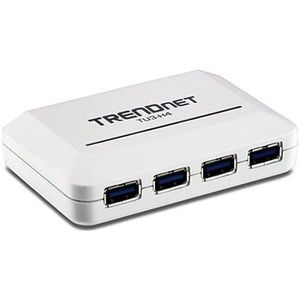 Trendnet TU3-H4 (USB B), Docking station + USB-hub, Wit