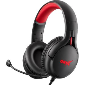 Niceboy ORYX X410 (Bedraad), Gaming headset, Rood, Zwart