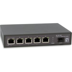 LevelOne - GEP-0625 - Unmanaged PoE-Switch - Zwart - 6 Poorten