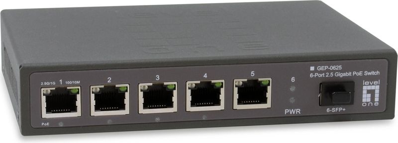 LevelOne - GEP-0625 - Unmanaged PoE-Switch - Zwart - 6 Poorten