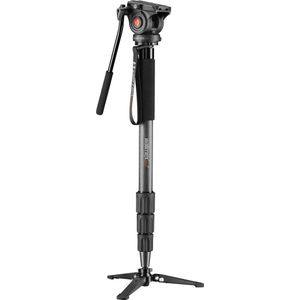 Walimex pro pro Video Monopod Director met Fluid Panhead (Plastic, Koolstof, Metaal), Statief, Grijs, Zwart