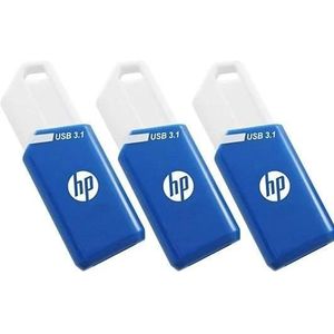 HP x755w triple pack 3x128GB (P) (128 GB, USB-A), USB-stick, Blauw
