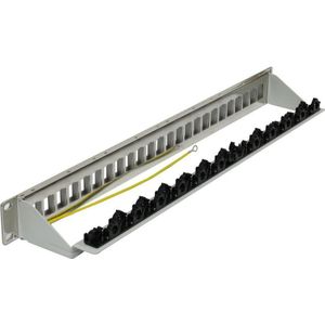 Synergy 21 Keystone, moduledrager, 19" patchpaneel voor 24xTP-module, 1U(t 94mm), lichtgrijs, V4 met, Server accessoires, Grijs
